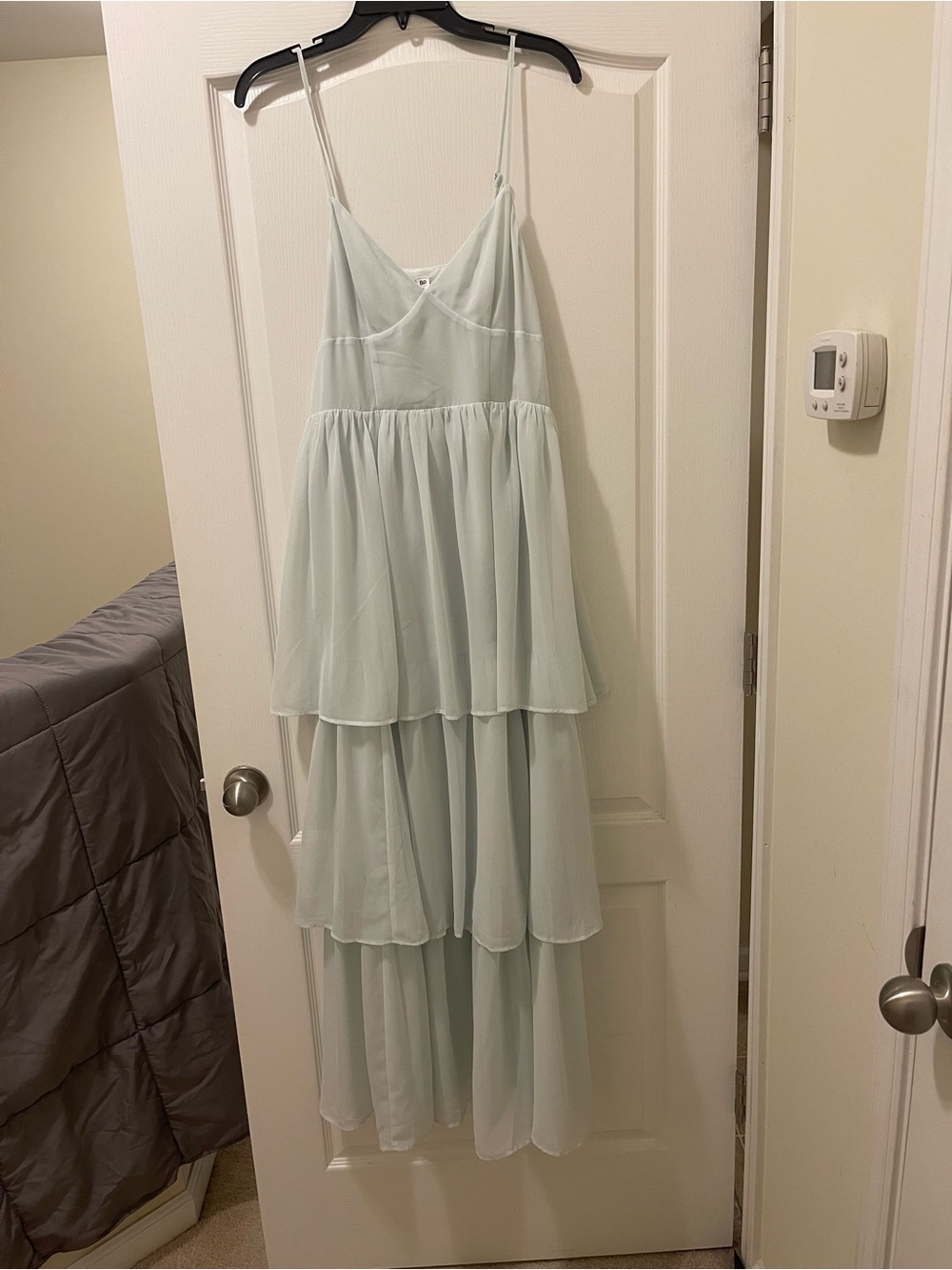 Nordstrom Pale Mint Tiered Spaghetti-Strap Maxi Dress